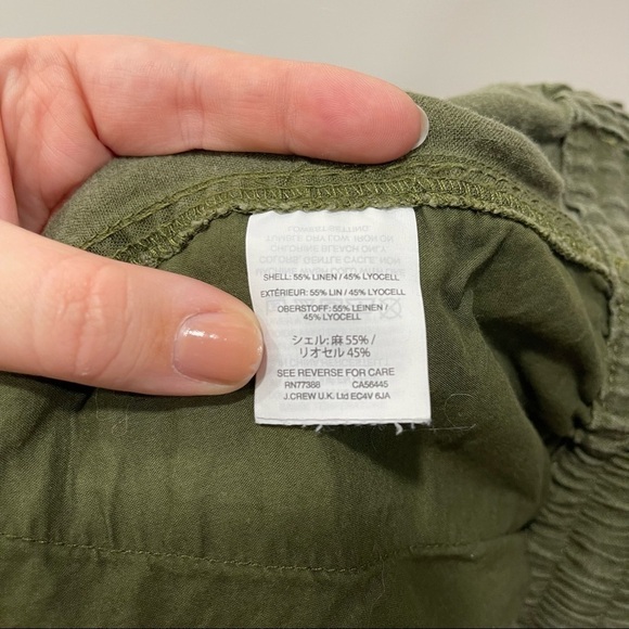 J. Crew Point Sur Seaside Pants Jogger Casual Pants Linen Blend Size 2 Green - Picture 9 of 10
